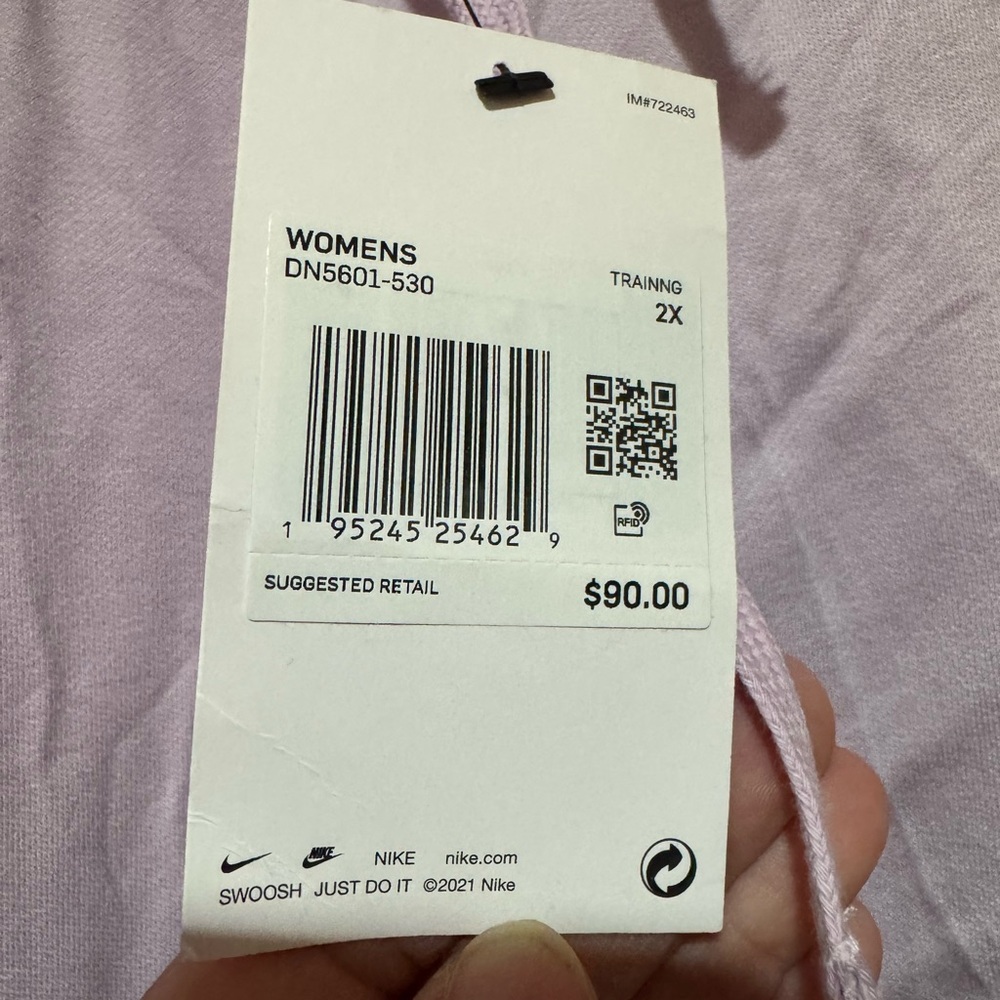 Nike Yoga Women's French Terry Jogger Sweatpants Plum Fog Pink Size 2X Soft Luxe - Picture 2 of 9